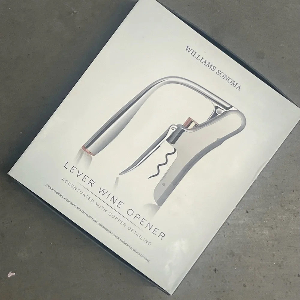Williams Sonoma Lever Wine Opener Set in Box NWT